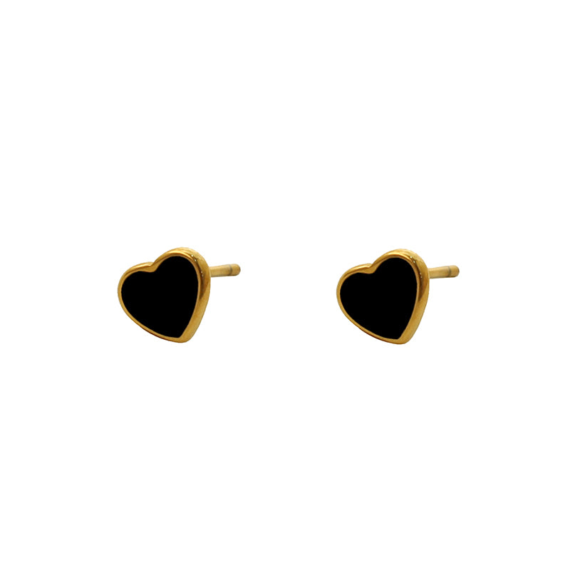 316L Stainless Steel Black Heart Studs