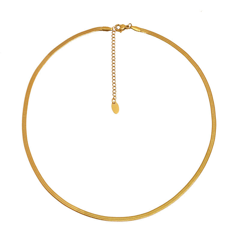 316L Stainless Steel Gold Plated Fine Snake Necklace