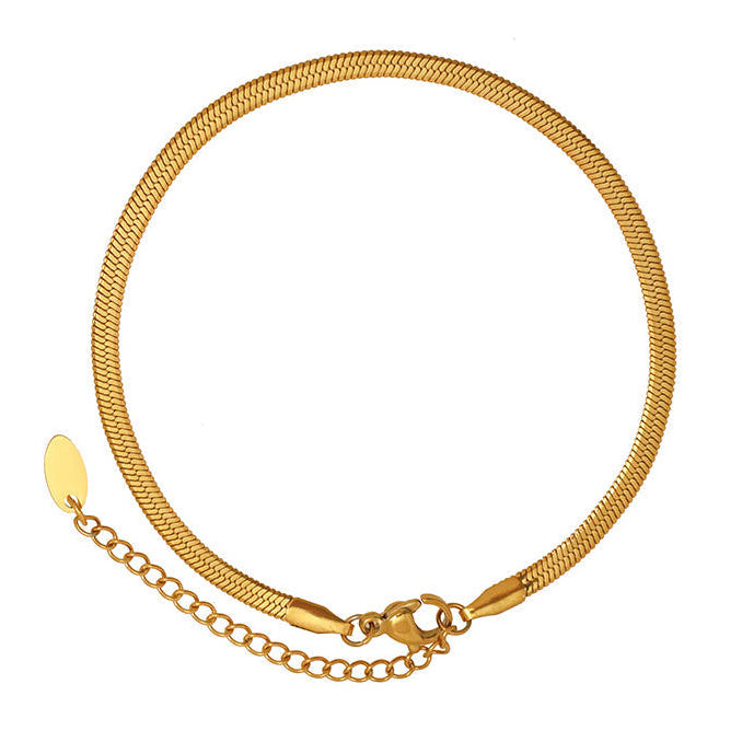 316L Stainless Steel Gold Plated Fine Snake Bracelet