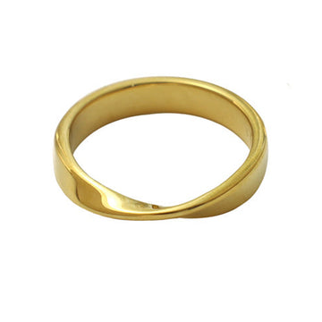 316L Stainless Steel Gold Twist Ring