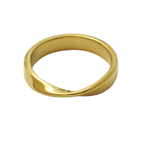 316L Stainless Steel Gold Twist Ring