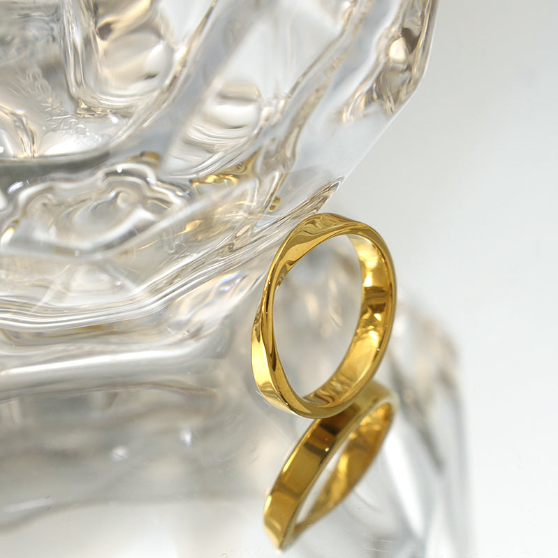 316L Stainless Steel Gold Twist Ring