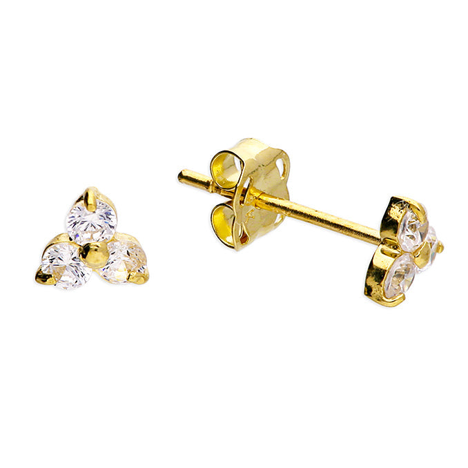 9ct Clover Gold Stud Earrings