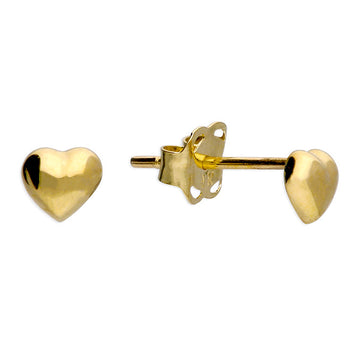 9ct Gold Heart Stud Earrings