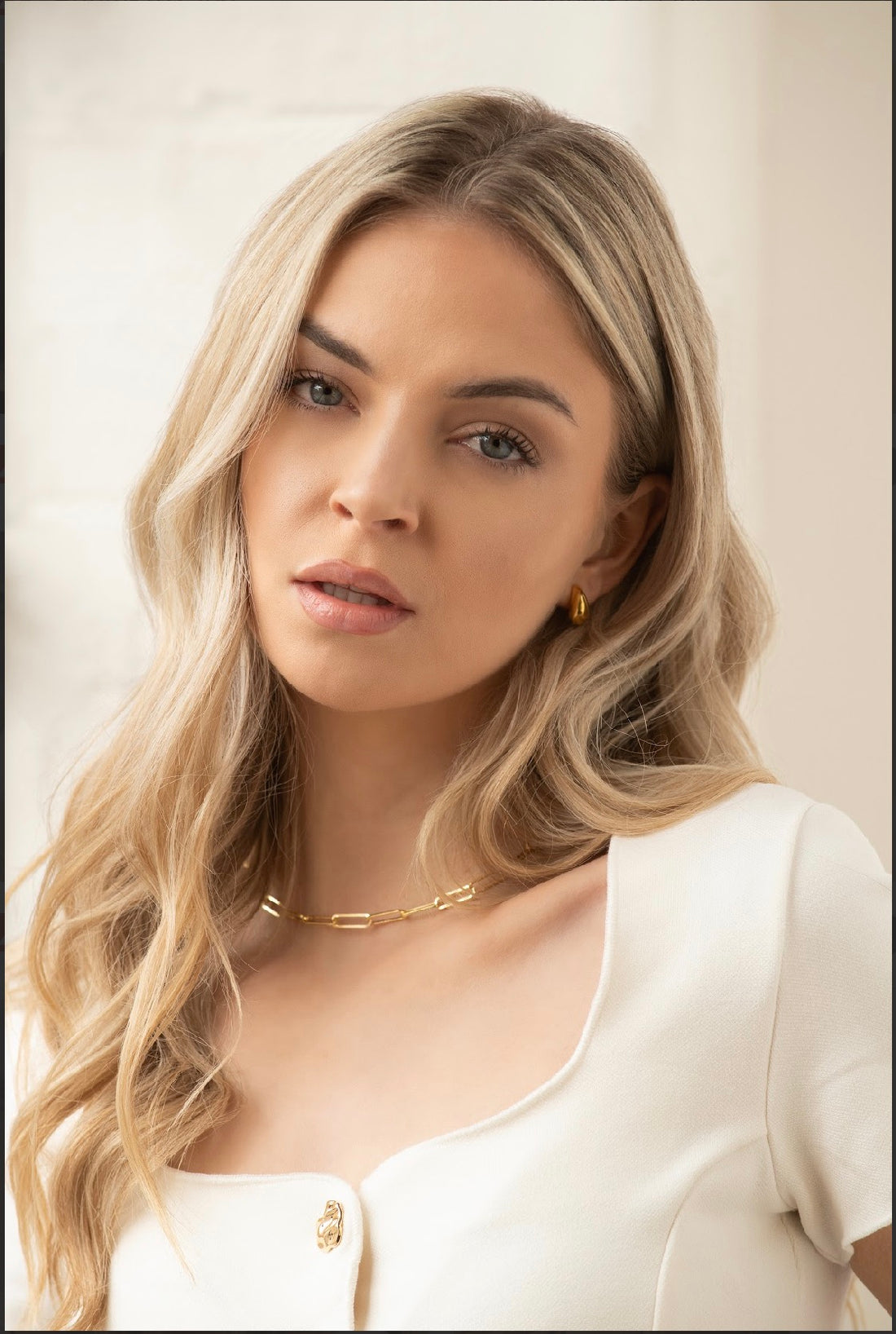 Sterling Silver 10ct Gold Plated Paperclip Chain Necklace