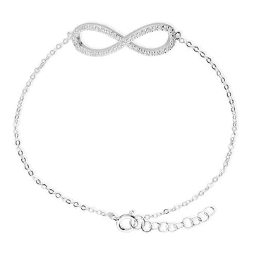 Sterling Silver Cubic Zirconia Infinity Bracelet