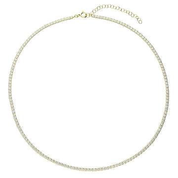 Sterling Silver 14ct Gold Plated Tennis Necklace