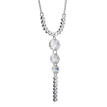 Sterling Silver Cubic Zirconia Drop Necklace