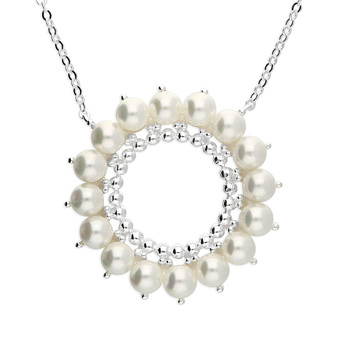 Sterling Silver Pearl & Bead Necklace