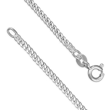 Mens Sterling Silver Medium Diamond-Cut Curb Chain