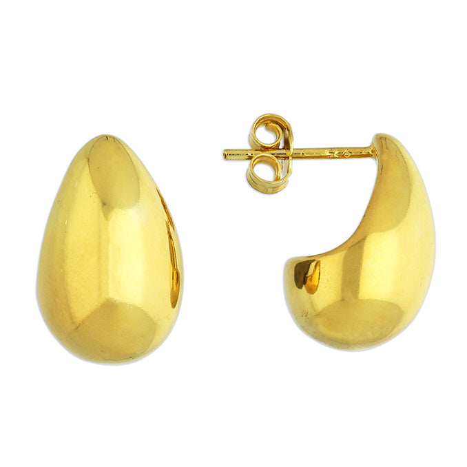 Sterling Silver 18ct Gold Plated Curl Stud Earrings