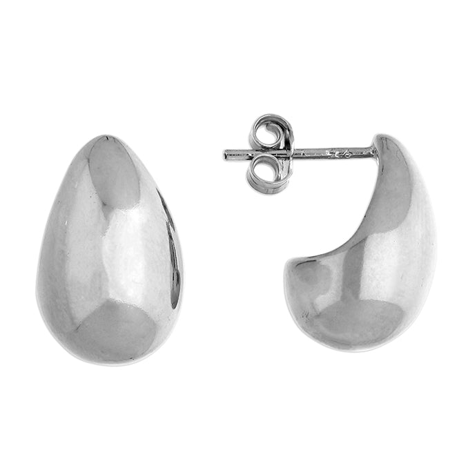 Sterling Silver Smooth Curl Stud Earrings