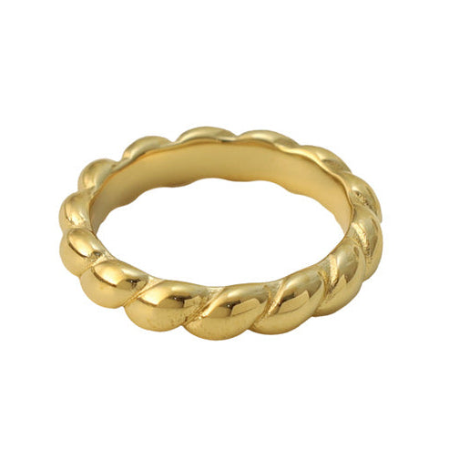 316L Stainless Steel Gold Plated Shell Ring
