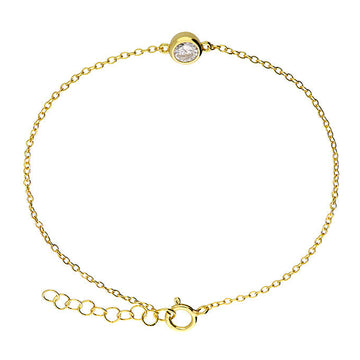 Sterling Silver 14ct Gold Plated Stone Bracelet