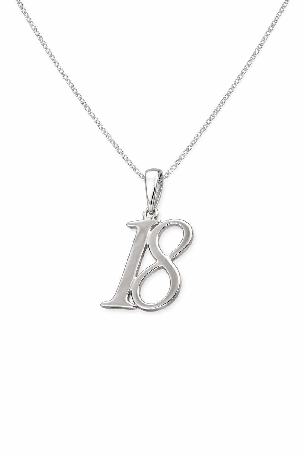Sterling Silver 18 Pendant Necklace