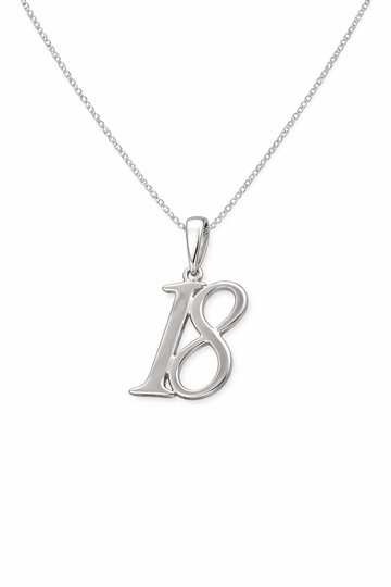 Sterling Silver 18 Pendant Necklace