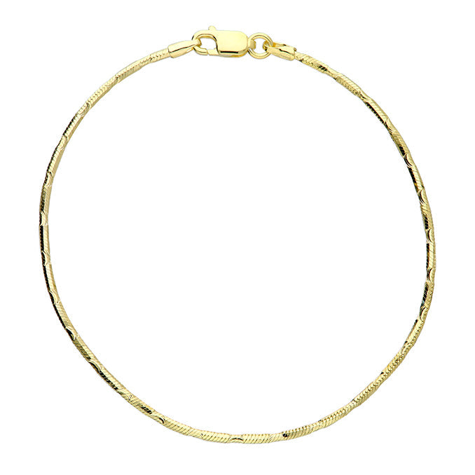 Sterling Silver 18ct Gold Plated Round Chain Bracelet