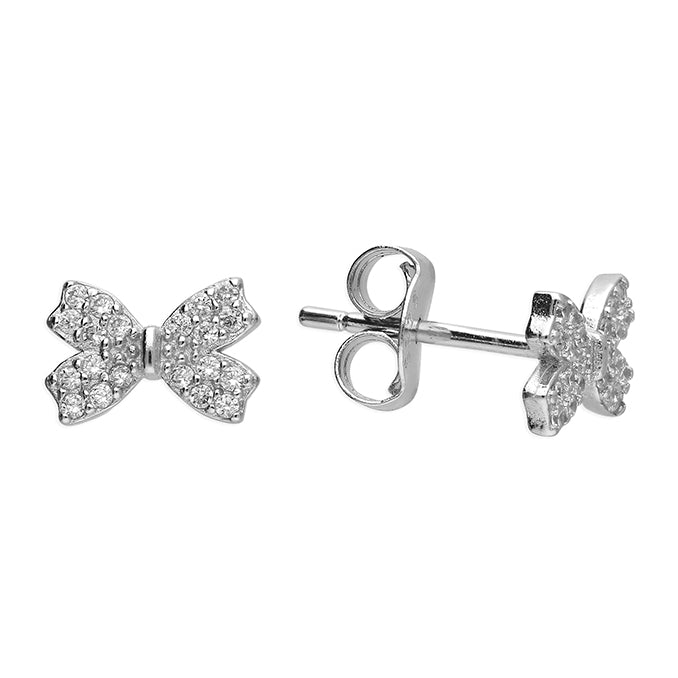 Sterling Silver Bow Shaped Earrings
