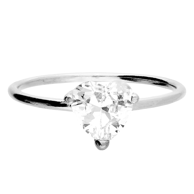 Sterling Silver CZ Heart Ring