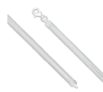 Sterling Silver Flat Oval Snake Bracelet 9.71gm