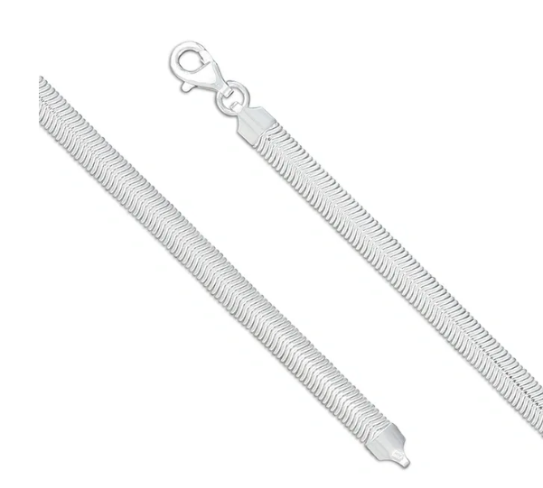 Sterling Silver Flat Oval Snake Bracelet 9.71gm