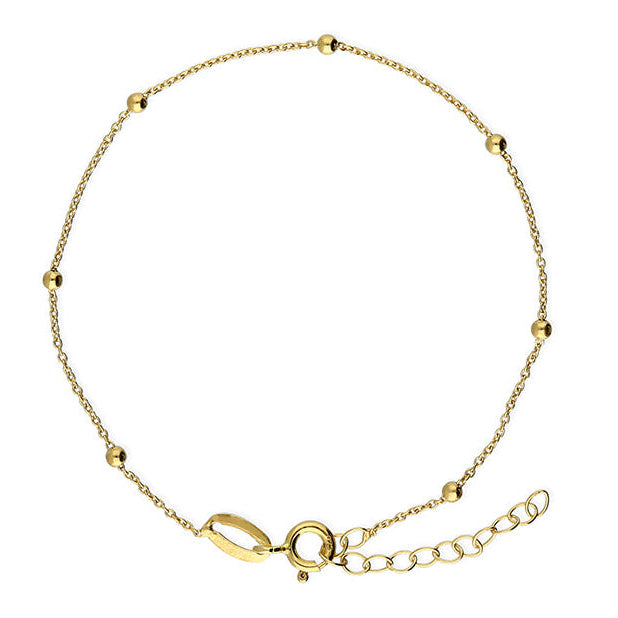 Sterling Silver 24ct Gold-Plated Trace And Bead Satellite Bracelet
