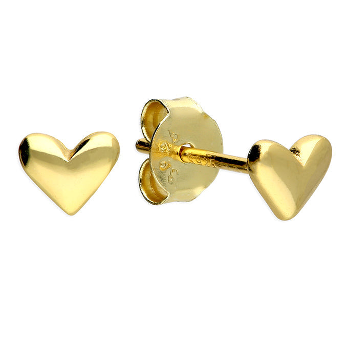 Sterling Silver Gold Heart Earrings
