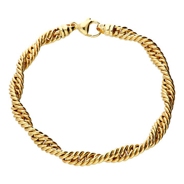 Sterling Silver 24ct Gold Plated Rope Bracelet