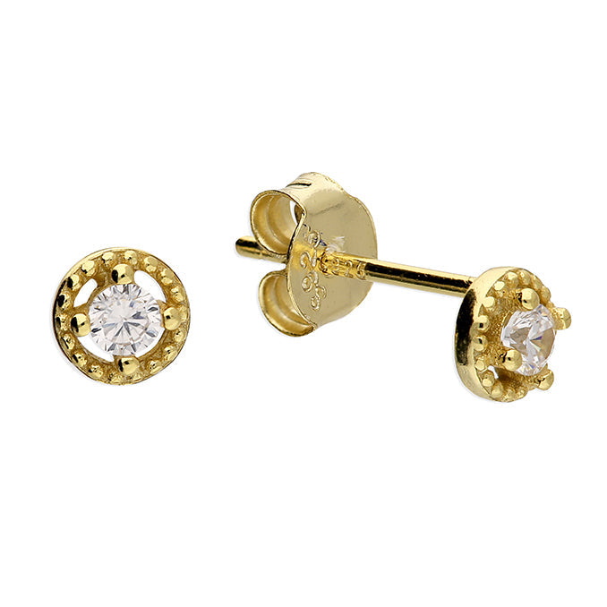 Sterling Silver Gold Plated Stud Earrings