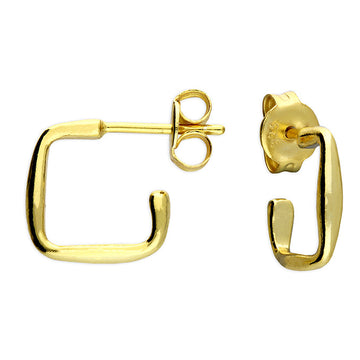 Sterling Silver Gold Square Hoop Earrings