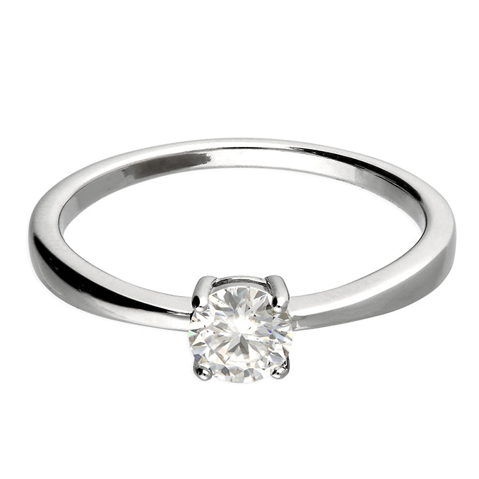 Sterling Silver Moissanite Solitaire Ring