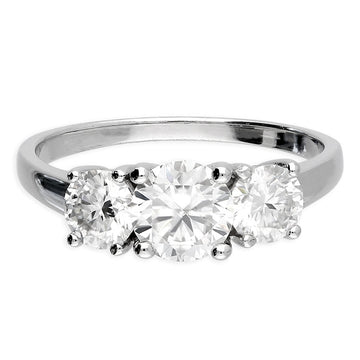 Sterling Silver Moissanite Triple Moissanite Cluster Ring