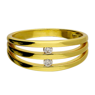 Sterling Silver 14ct Gold Plated Double split shank Ring