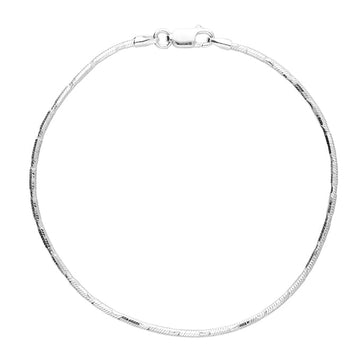 Sterling Silver Round Snake Chain Bracelet