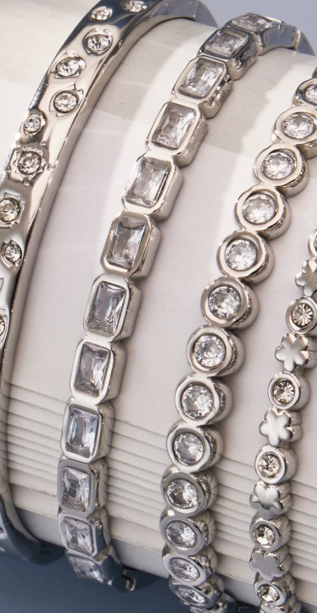 Silver Square Bangle
